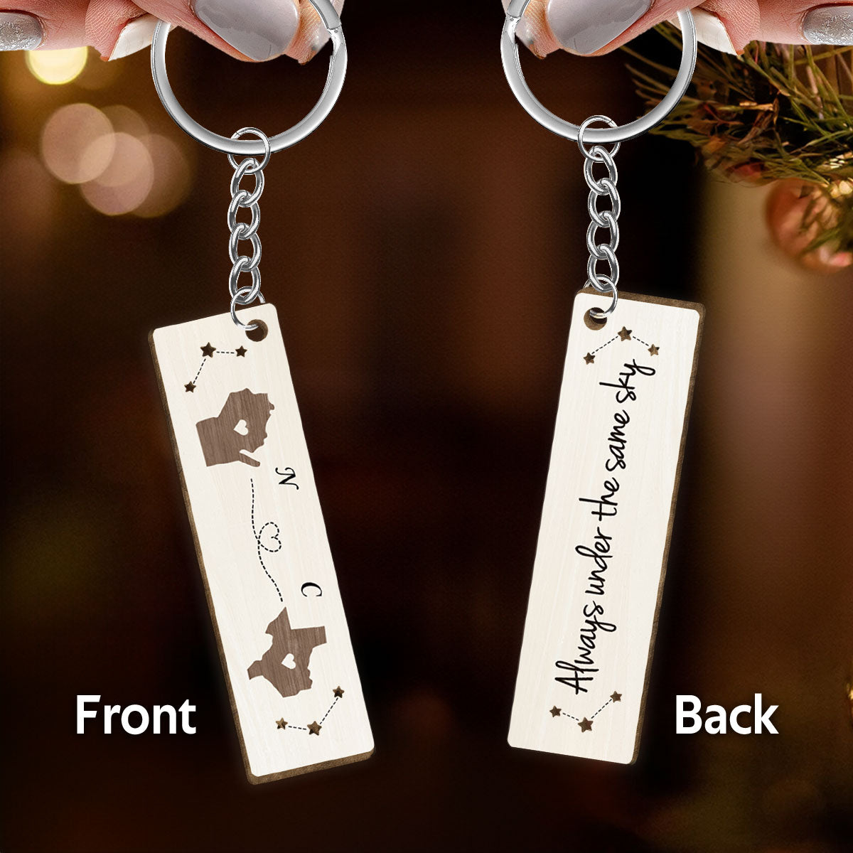 I'm Jealous Of People Who Get To See You Everyday Personalized Wooden Keychain, Christmas Brithday Just Because Gifts for Boyfriend, Girlfriend, Long Distance Relationship Gift