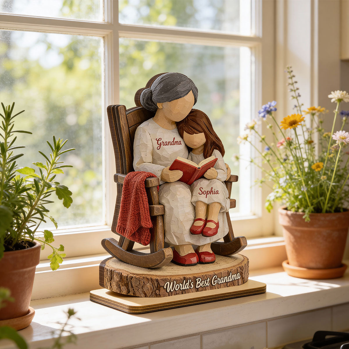 World's Best Grandma - Personalized 2-Layered Wooden Plaque - Heartfelt Gift For Mom, Grandma