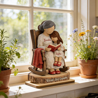 World's Best Grandma - Personalized 2-Layered Wooden Plaque - Heartfelt Gift For Mom, Grandma