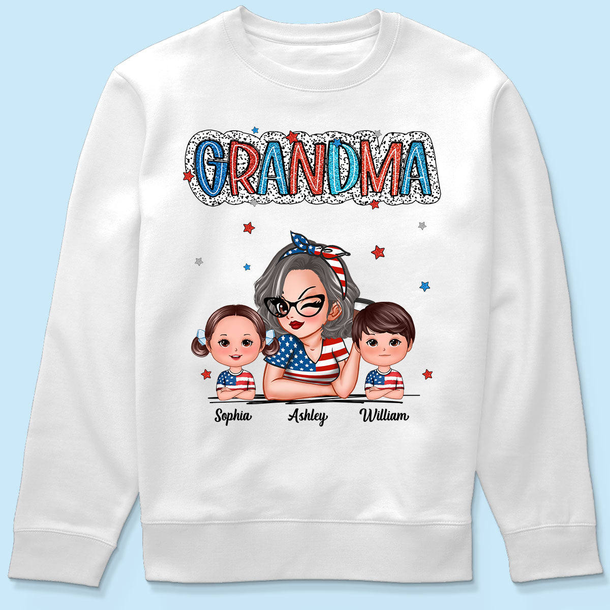 4th Of July Grandma And Grandkids Personalized Shirt, America Independence Day