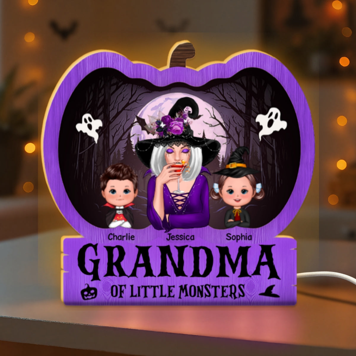 Halloween Grandma Witch Personalized Light Box