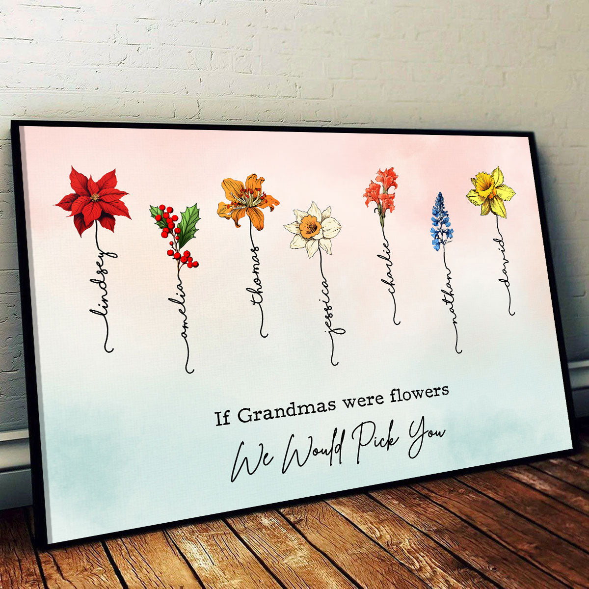If Grandmas Were Flowers Beautiful Birth Month Flower Personalized Poster, Gift