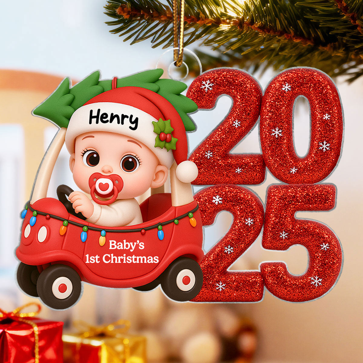 Baby's 1st Christmas 2025 - Personalized Acrylic Ornament - Unique Christmas Gift For New Parent, Newborn Keepsake