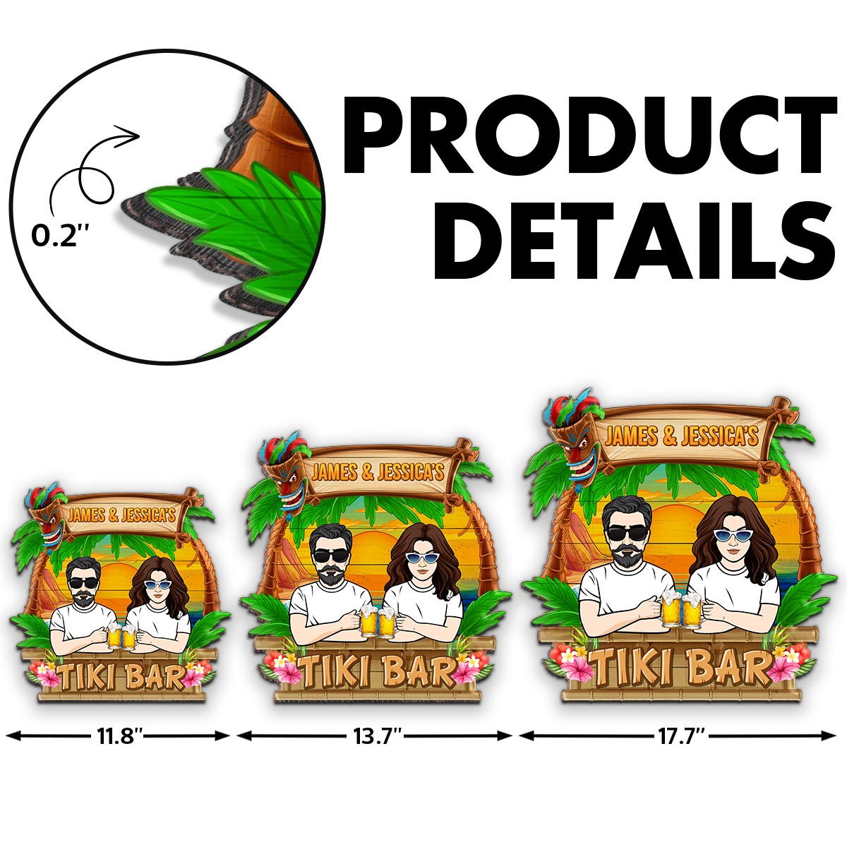 Tiki Bar Summer Gift Personalized Wood Sign