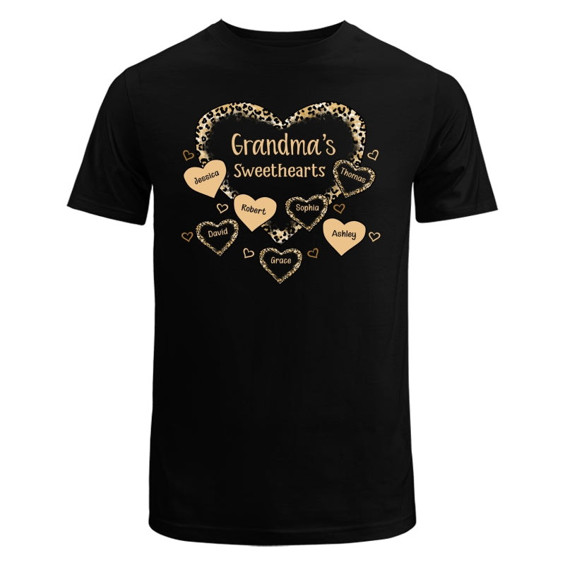 Grandma Mom Leopard Pattern Sweethearts Personalized Shirt