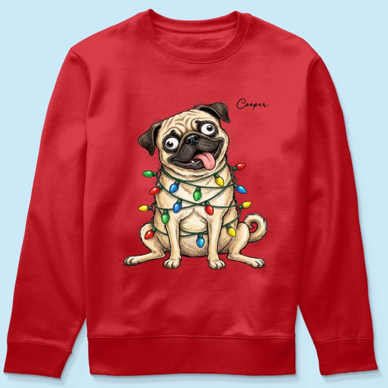 Custom Pet Portrait Quirky Silly Dog - Personalized Shirt - Funny Christmas Gift For Dog Lover