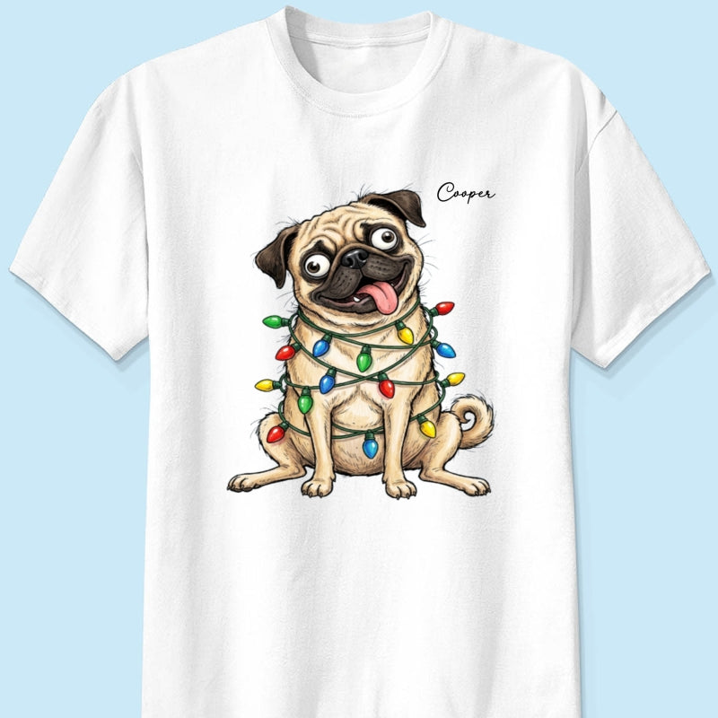 Custom Pet Portrait Quirky Silly Dog - Personalized Shirt - Funny Christmas Gift For Dog Lover