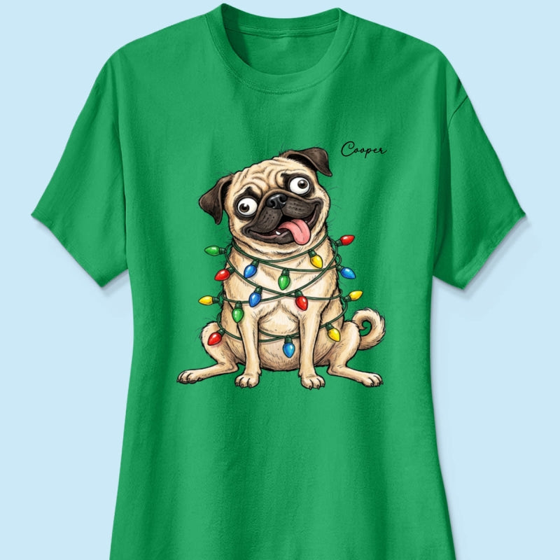 Custom Pet Portrait Quirky Silly Dog - Personalized Shirt - Funny Christmas Gift For Dog Lover