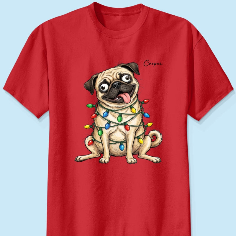 Custom Pet Portrait Quirky Silly Dog - Personalized Shirt - Funny Christmas Gift For Dog Lover