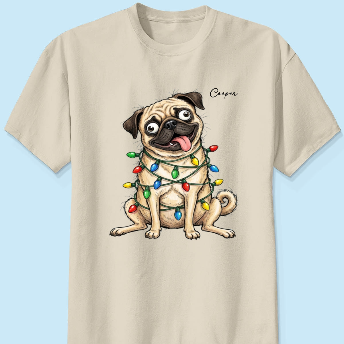 Custom Pet Portrait Quirky Silly Dog - Personalized Shirt - Funny Christmas Gift For Dog Lover