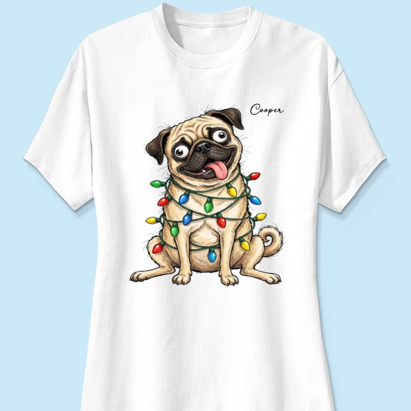 Custom Pet Portrait Quirky Silly Dog - Personalized Shirt - Funny Christmas Gift For Dog Lover