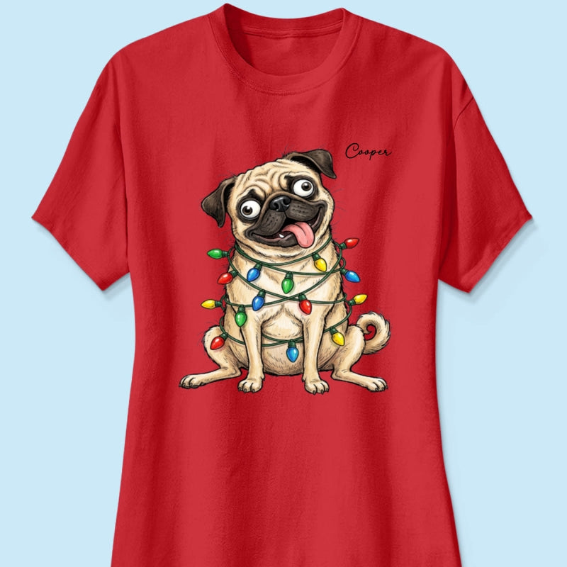 Custom Pet Portrait Quirky Silly Dog - Personalized Shirt - Funny Christmas Gift For Dog Lover