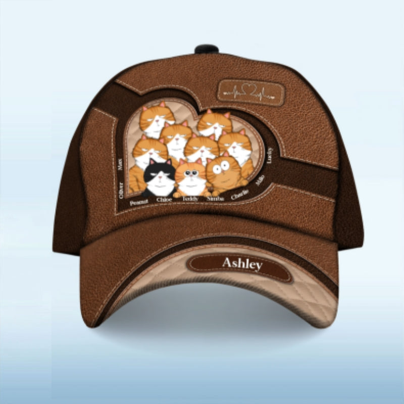 Peeking Cats Personalized Classic Cap, Gift For Cat Dad, Cat Mom