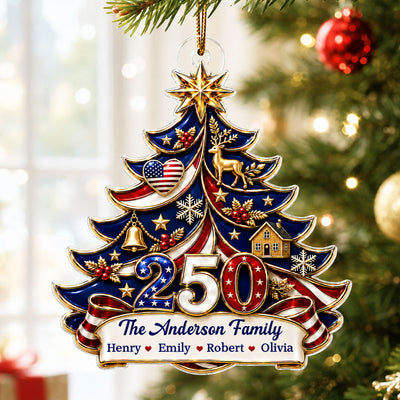 Trending American 250th Anniversary - Personalized Acrylic Ornament - Christmas Gift For Family