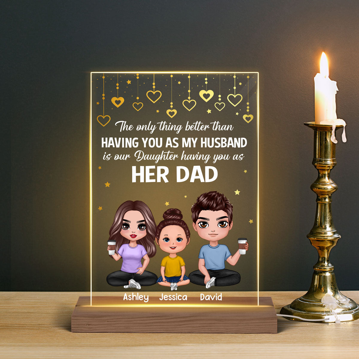 Our Children Having You As Daddy Personalized Rectangle LED Night Light