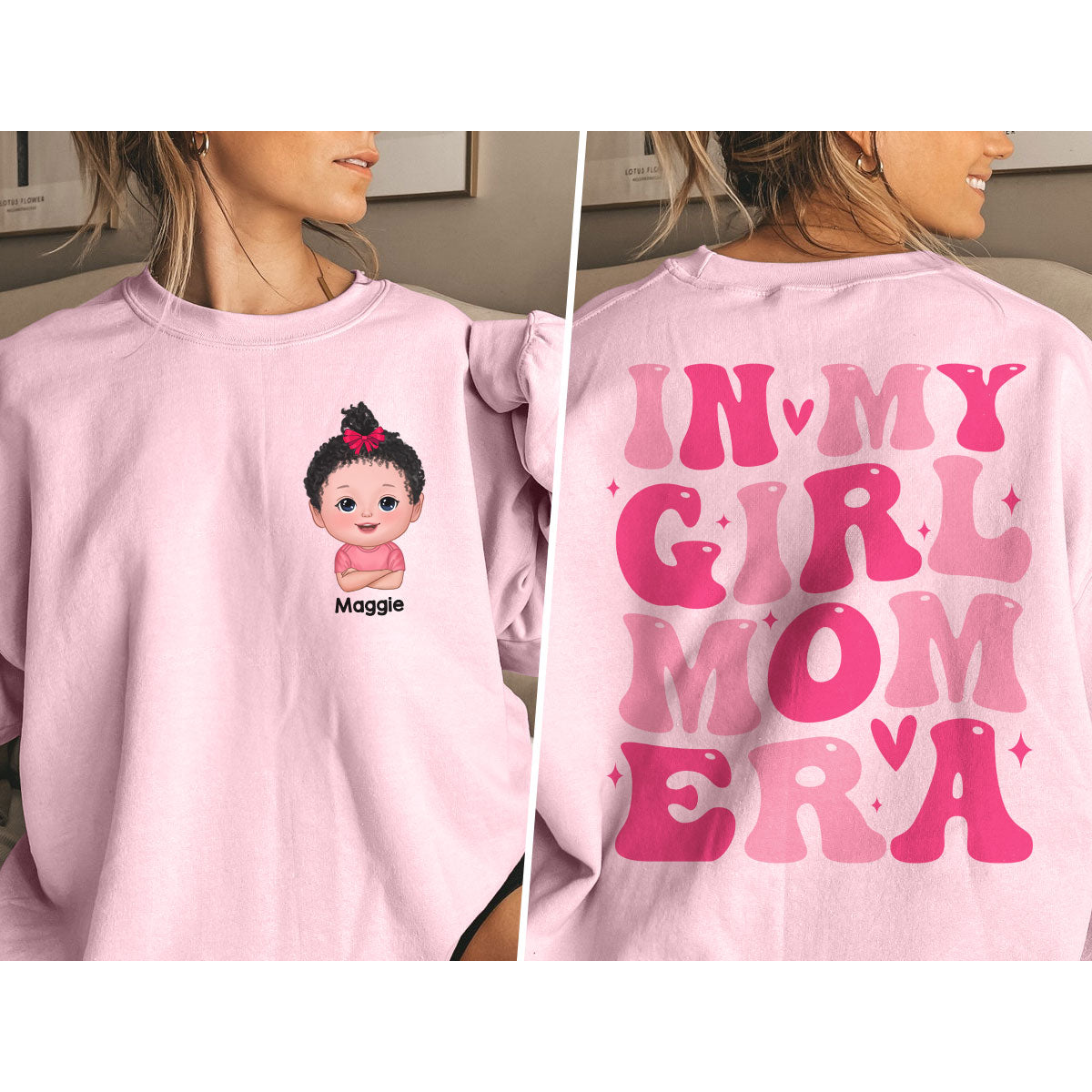 In My Mom Era Cute Kids Gift For Her Personalized Double Sided Sweatshirt