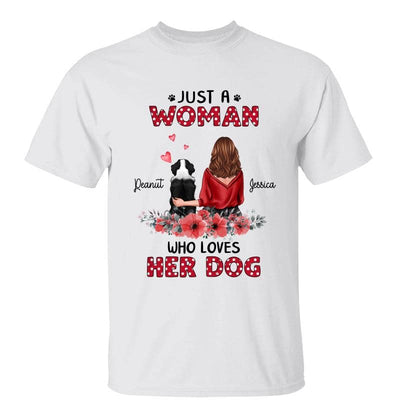 Polka Dot Pattern Back View Just A Woman Loves Dog Personalized Shirt