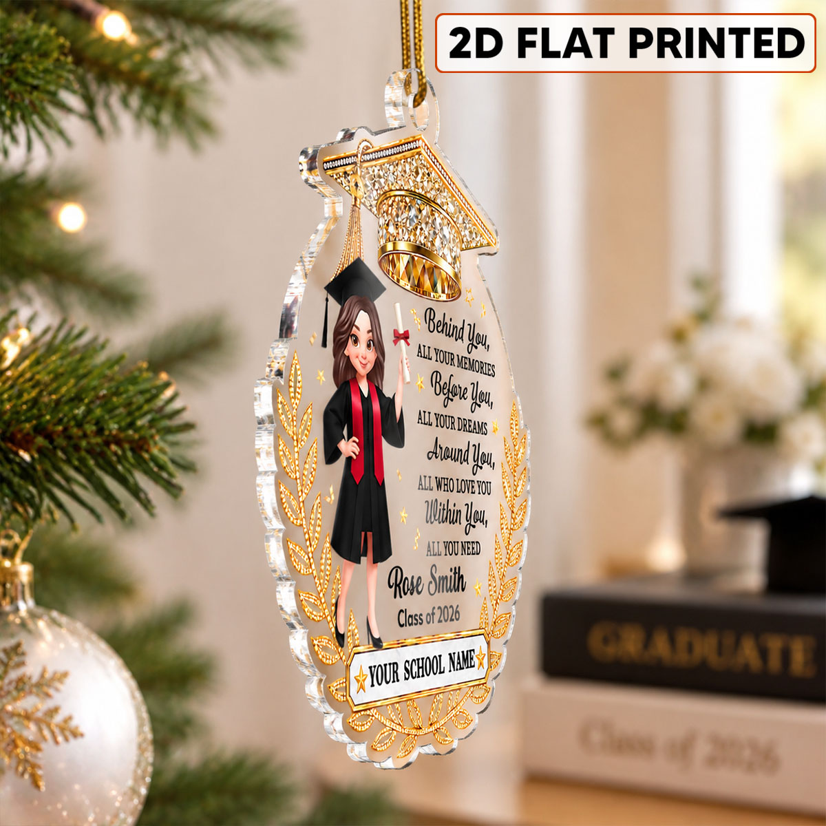 Before You All Your Dreams Graduation - Personalized Acrylic Ornament - Christmas Gift, Graduation Gift For Graduates, Daughter, Son, Granddaughter, Grandson