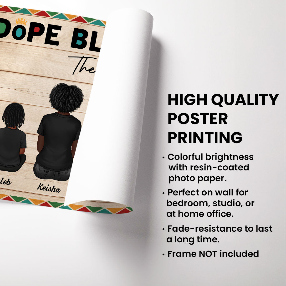 African American Dope Black Family Personalized Poster