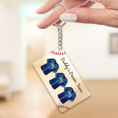 Daddy Team Baseball Personalized Acrylic Keychain