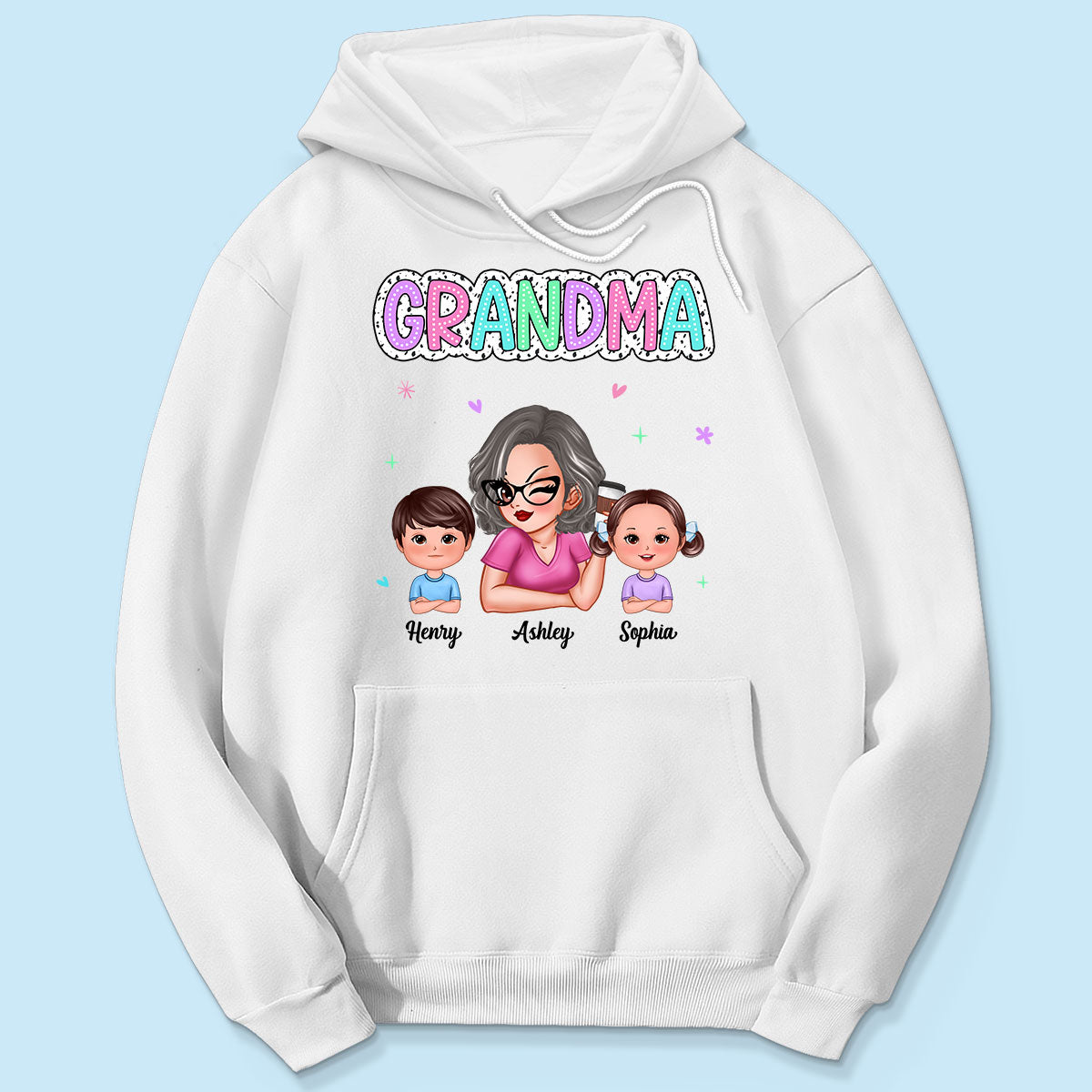Summer Pastel Dalmatian Dots Grandma And Grandkids Personalized Shirt