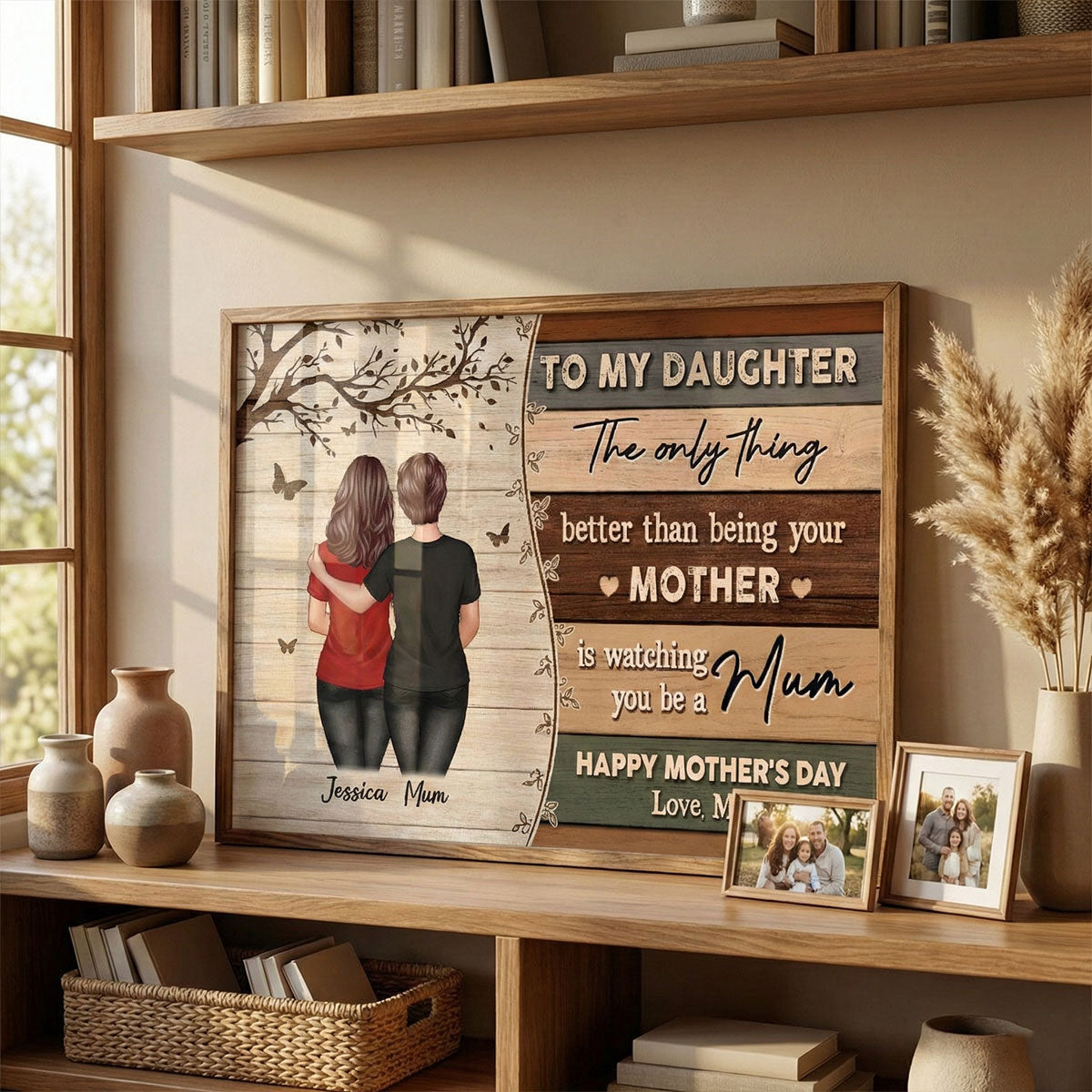 Vintage To My Daughter From Mum Happy Mother's Day - Personalised Poster - Mother's Day Gift For Daughter