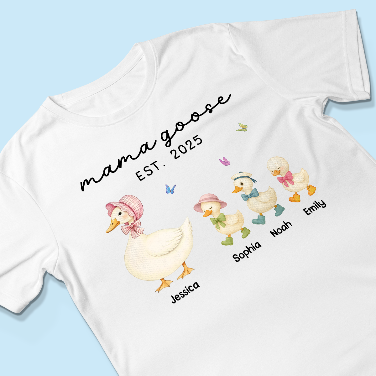 Grandma Goose Mama Goose And Kids Personalized Shirt, Gift