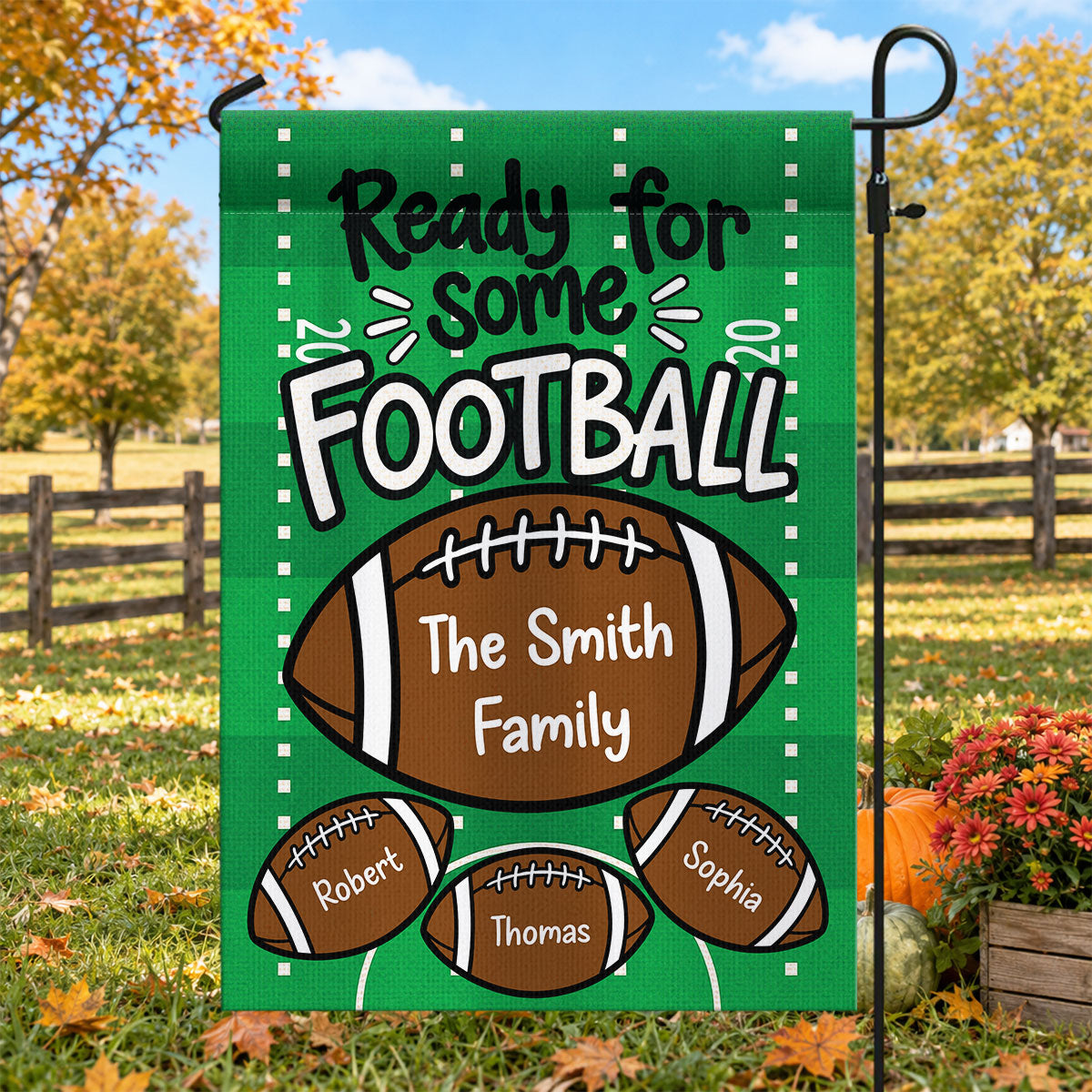 Family Ready For Some Football - Personalized Garden Flag - Football Season Decor For Family