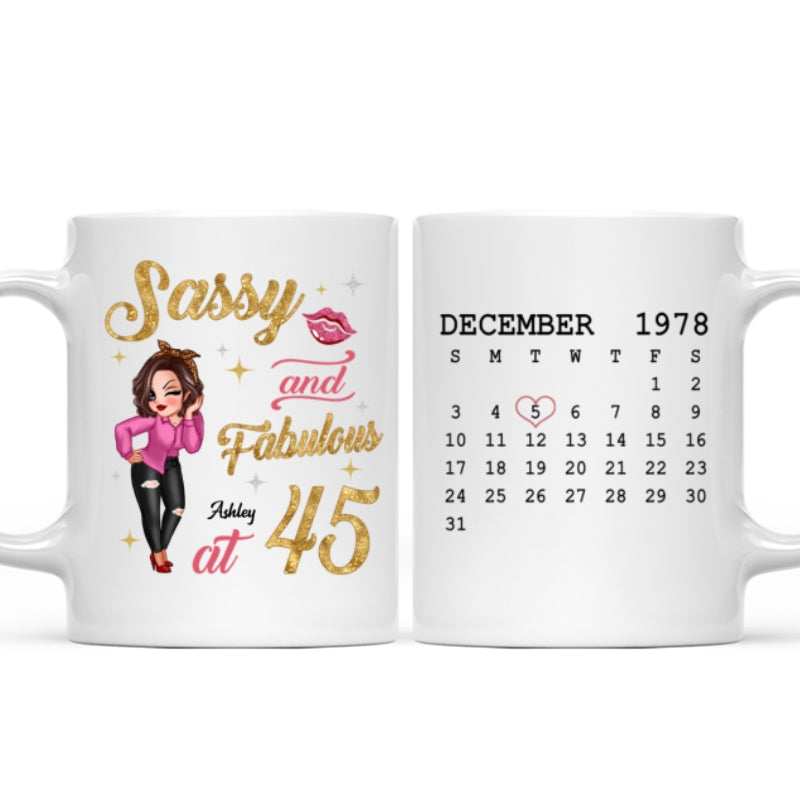 Sassy & Fabulous Birthday Calendar Pretty Woman Personalized Mug