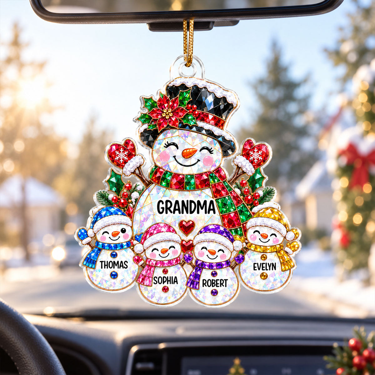 Grandma's Little Snowmen - Personalized Acrylic Ornaments - Christmas Gift For Grandma, Grandkids