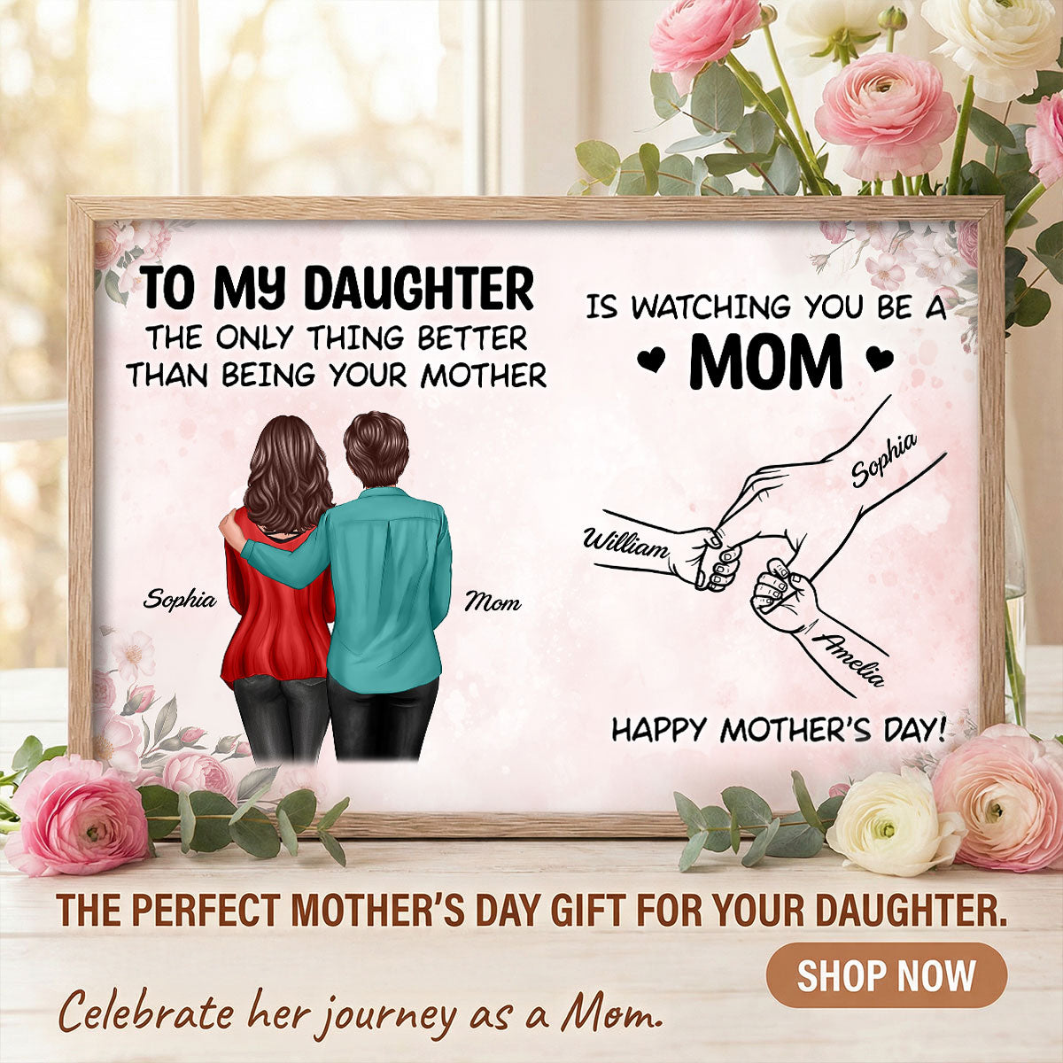 From Mom To Daughter Watching You Be A Mom - Personalized Poster - Mother's Day Gift For Daughter