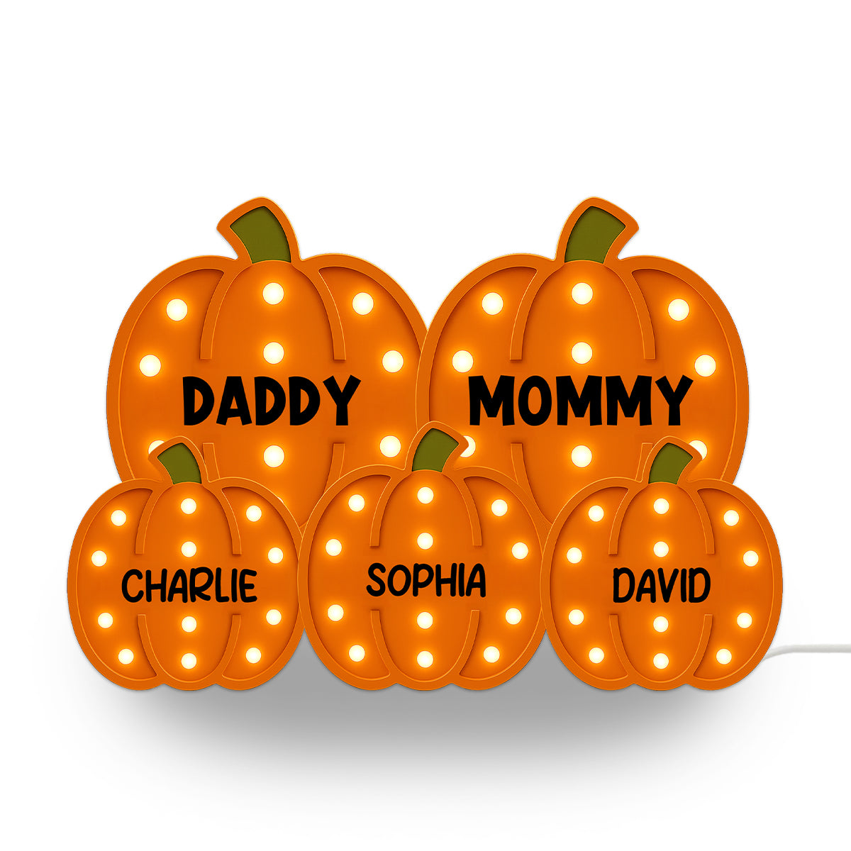 3D Effect Family Pumpkin Patch Marquee Pattern Texture - Personalized Light Box - Cozy Fall Vibe Home Decoration