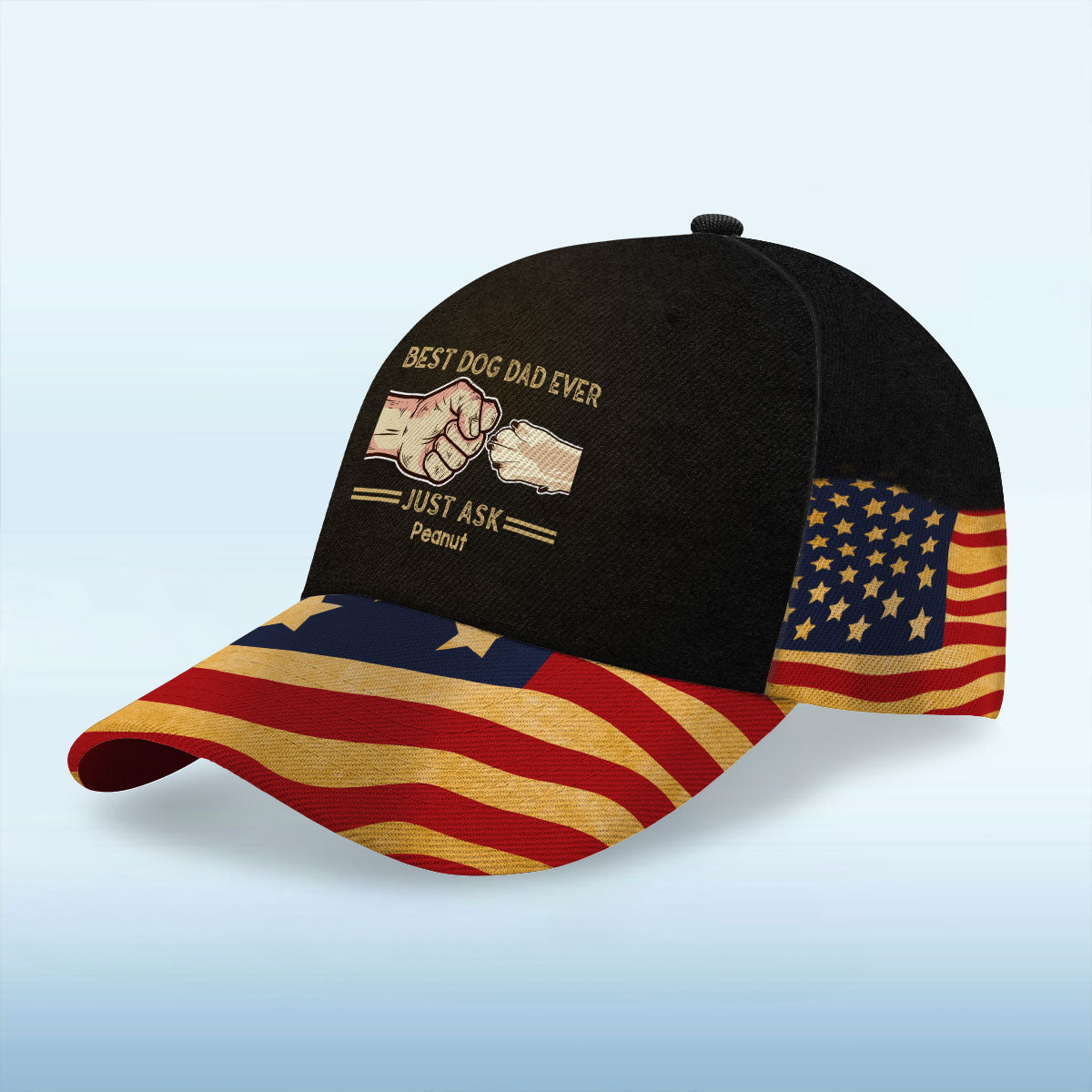 Best Dog Dad Ever Nation Flag Personalized Classic Cap, Father's Day Gift For Dog Dad