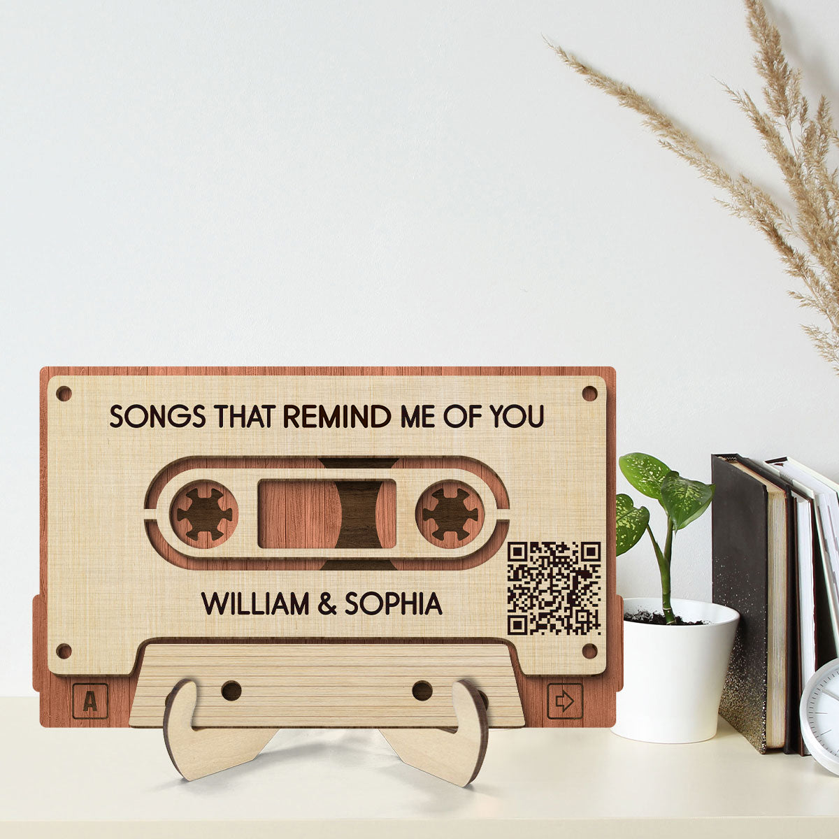 Couple Favorite Playlist Mixtape QR Code Anniversary Gift Valentine‘s Day Gift Personalized 2-Layer Wooden Plaque
