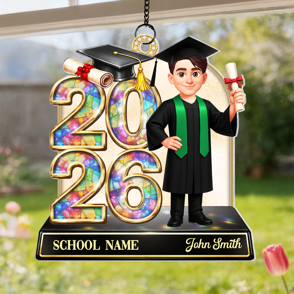Senior Class Of 2026 2027 Graduate Keepsake 2D Flat - Personalized Acrylic Window Hanging - Graduation Gift For Daughter