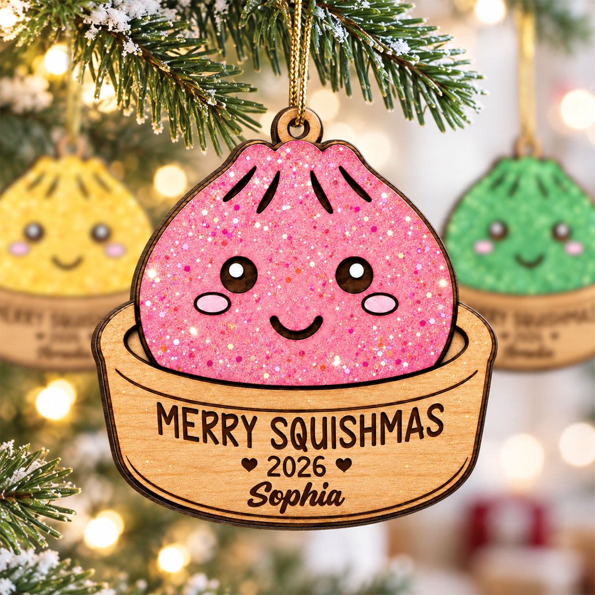 The Year Of Squishy 2026 - Personalized Wooden Ornament - Funny Viral Squishy Christmas Gift For Kids, Teen