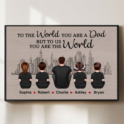 Skyline To The World You Are A Dad Personalized Poster