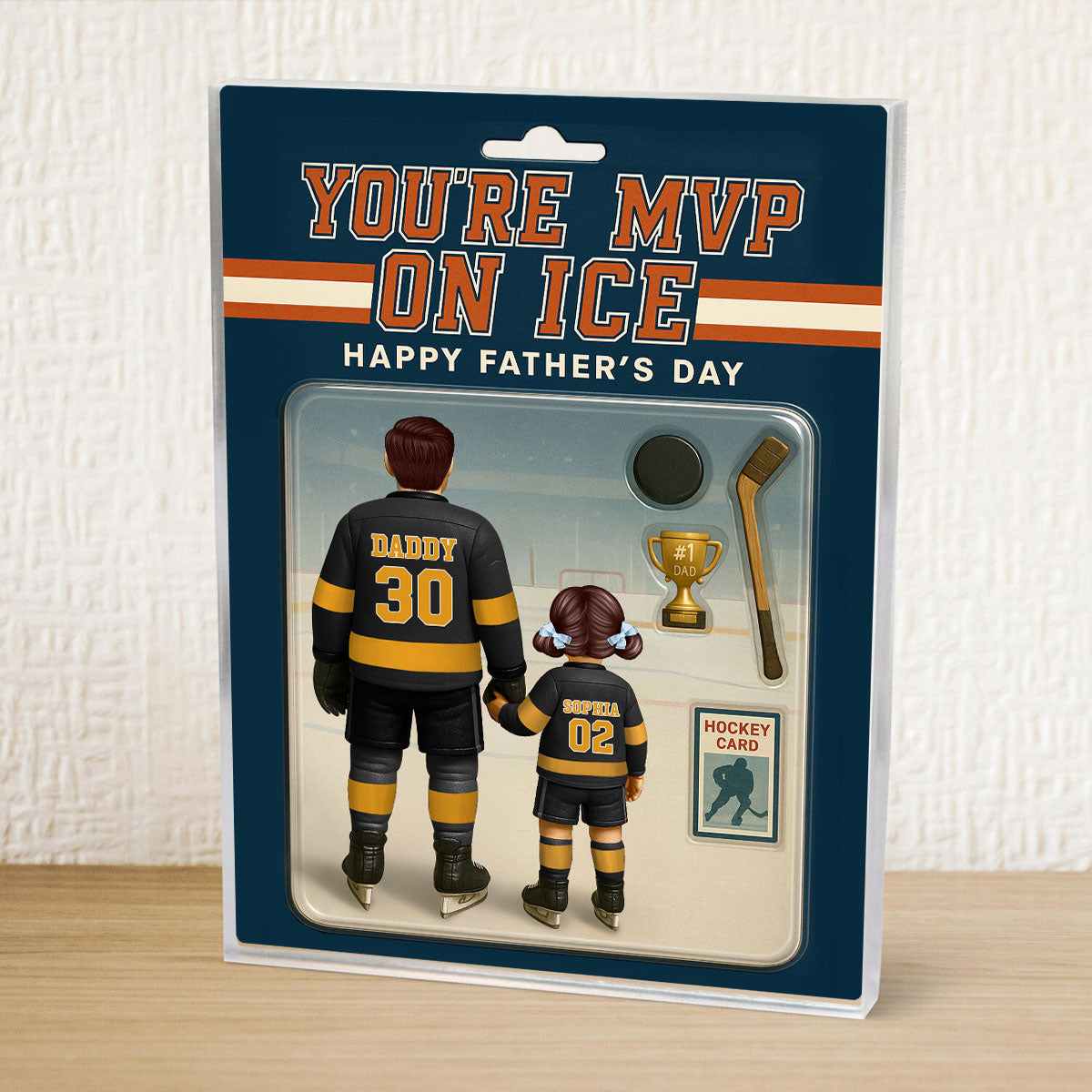 You're My MVP On Ice Hockey Dad Custom Action Figure Personalized Acrylic Block Plaque, Father's Day Gift for Dads, Gift for Husband
