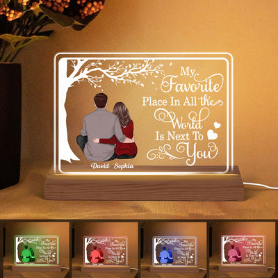 My Favorite Place Sitting Couple Personalized Custom Shape LED Night Light LED Lamp