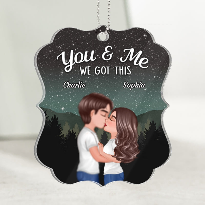 Couple Kissing Under Stars Sky Forest Personalized Acrylic Ornament