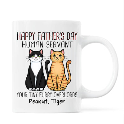 Cute Sitting Cats Happy Father‘s Day Human Servant Personalized Mug
