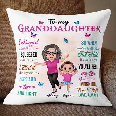 Colorful To My Granddaughter Grandson Gift Happy Doll Grandma Grandkid Personalized Pillow