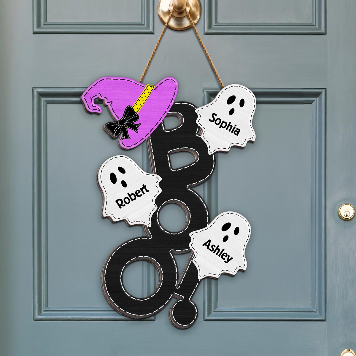BOO Family Halloween Personalized Wood Sign, Halloween Decoration