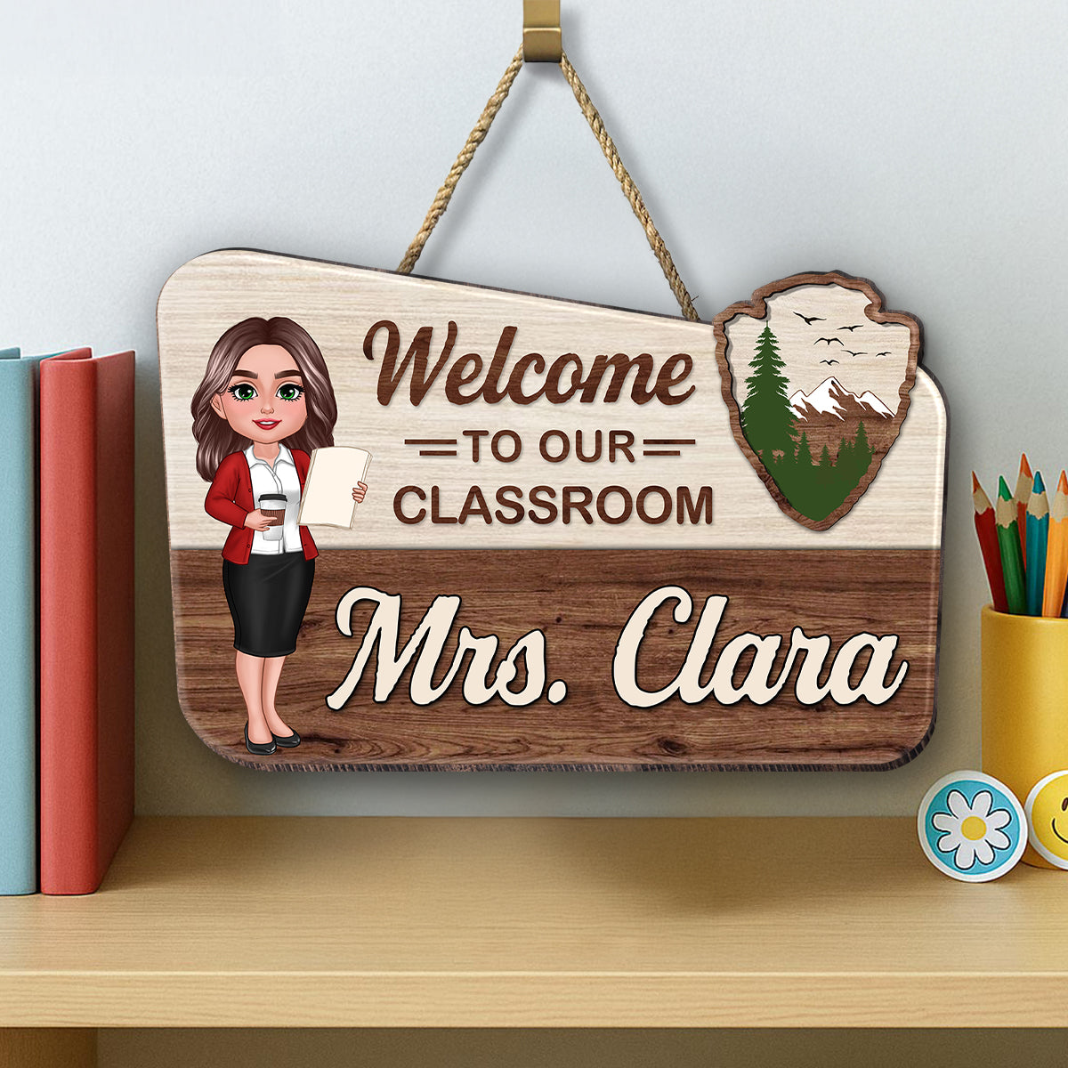 Welcome Classroom Let Adventure Begin Personalized Wood Sign, Back To School gift, Classroom Decor