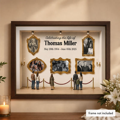 Celebrating The Life Of A Loved One 3D Museum - Personalized Poster - Memorial Sympathy Gift Remembrance Keepsake