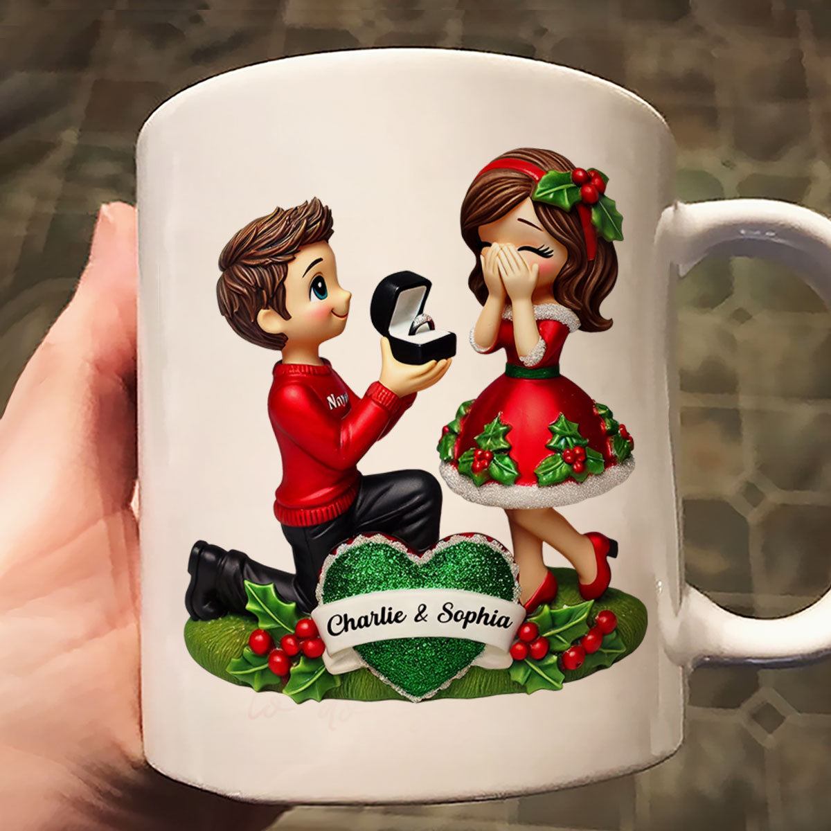 Marriage Proposal Personalized Mug, Personalized Newly Engaged Present, She Said Yes! Custom Just Engaged Gifts for Couples