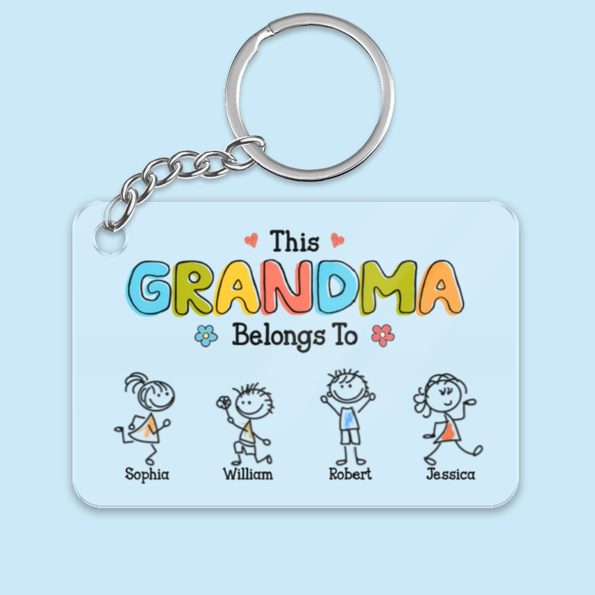This Grandma Belongs To Drawing Personalized Acrylic Keychain