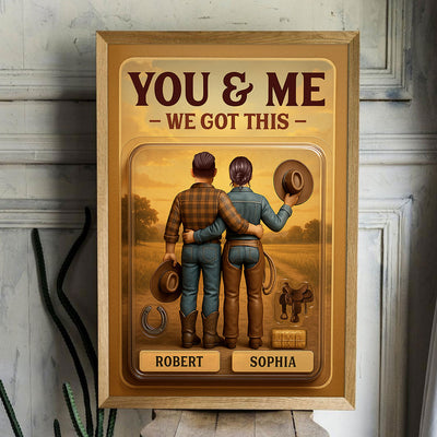 God Blessed The Broken Road 3D Effect Custom Figure Country Vibe Couple Personalized Poster