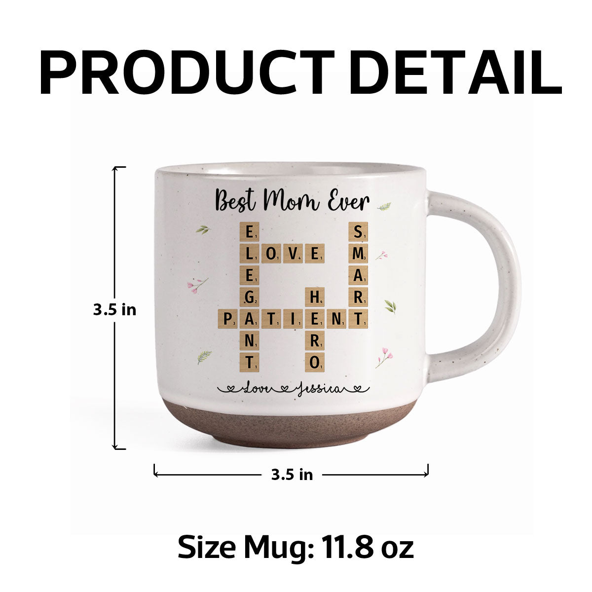 Best Mom Grandma Ever Appreciation Crossword Art - Created In A Moment Personalized Pottery Mug