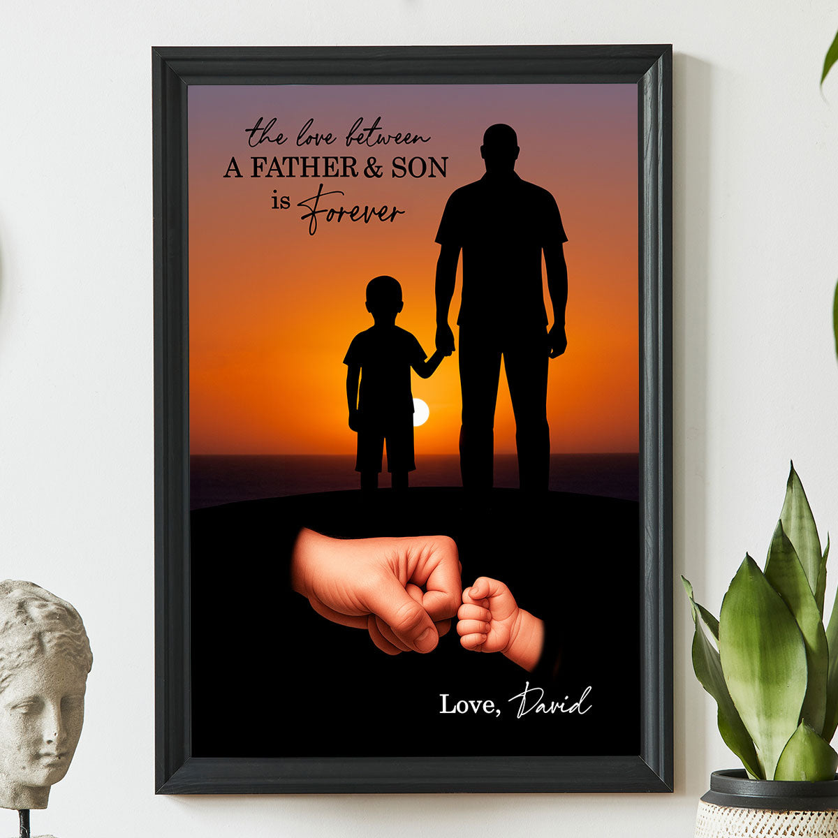The Love Between a Father and His Daughter Son is Forever Personalized Poster, Father's Day Gift for Dad